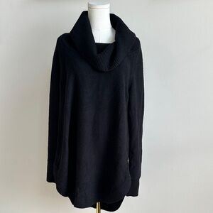 Moth Anthropologie Womens Oversized Cozy Black Relaxed Fit Cowl Neck Sweater XL